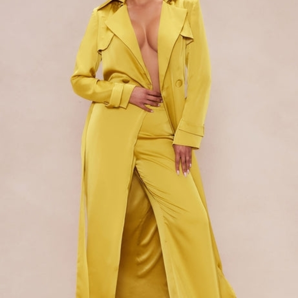 Fashion Nova Mustard Women's Blazer and Pants Ensemble
